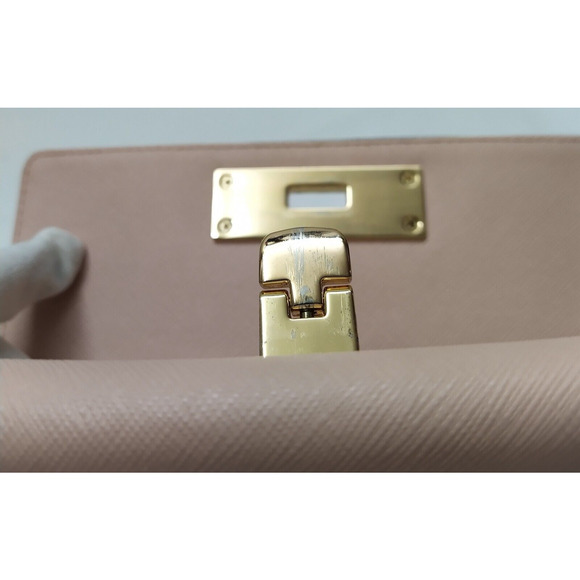 Michael Kors Pink Crossgrain Leather Pushlock Credit Card Bifold Wallet - Picture 11 of 16